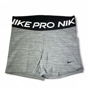 Nike Black and Grey Athletic Shorts with Swoosh